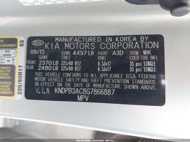 Aukcja sprzedaży 2016 Kia Sportage Lx, vin: KNDPB3AC8G7866887, numer aukcji: 46189069