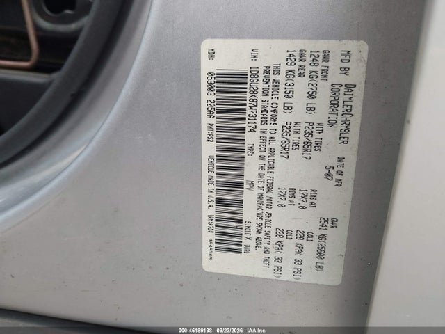Aukcja sprzedaży 2007 Dodge Nitro Sxt, vin: 1D8GU28K87W731174, numer aukcji: 46189198