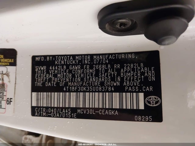 Продаж на аукціоні авто 2005 Toyota Camry Xle V6, vin: 4T1BF30K35U083784, номер лоту: 46189261