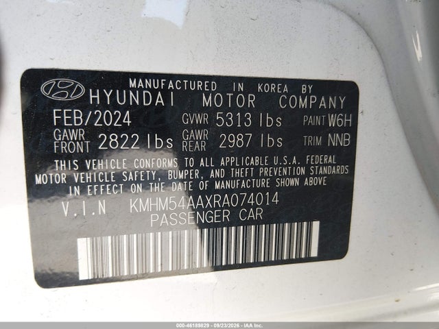 Aukcja sprzedaży 2024 Hyundai Ioniq 6 Limited, vin: KMHM54AAXRA074014, numer aukcji: 46189829