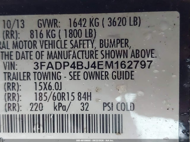 Продажа на аукционе авто 2014 Ford Fiesta Se, vin: 3FADP4BJ4EM162797, номер лота: 46189880