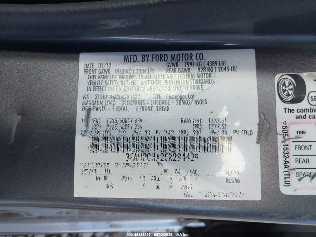 Продажа на аукционе авто 2012 Ford Fusion Se, vin: 3FAHP0HA2CR284429, номер лота: 46189897