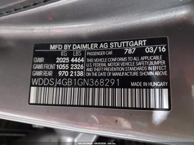 Продаж на аукціоні авто 2016 Mercedes-benz Cla Cla 250, vin: WDDSJ4GB1GN368291, номер лоту: 46189949