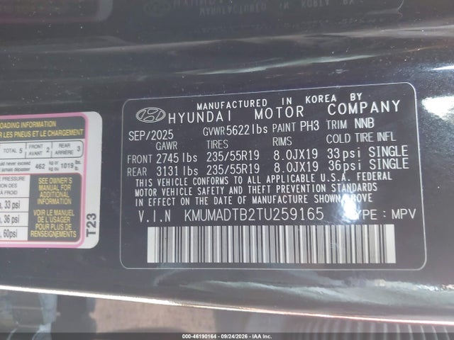 2026 Genesis Gv70 2.5t მანქანა იყიდება აუქციონზე, vin: KMUMADTB2TU259165, აუქციონის ნომერი: 46190164