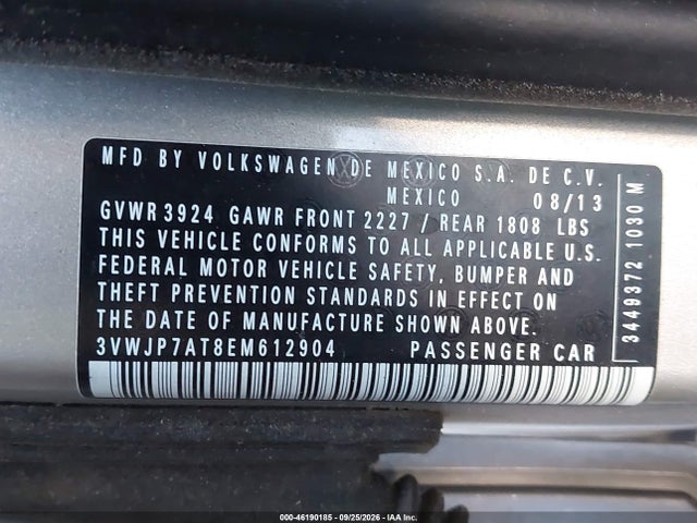 Продаж на аукціоні авто 2014 Volkswagen Beetle 2.5l, vin: 3VWJP7AT8EM612904, номер лоту: 46190185