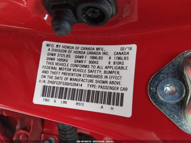 2HGFC2F53GH539414 Honda Civic Lx