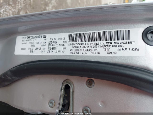 Aukcja sprzedaży 2014 Ram 1500 Big Horn, vin: 1C6RR7GT9ES340496, numer aukcji: 46190221