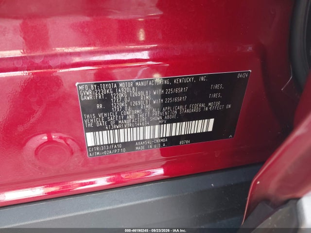 Продаж на аукціоні авто 2024 Toyota Rav4 Hybrid Xle, vin: 4T3RWRFV1RU144694, номер лоту: 46190245