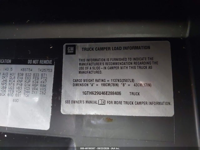 Auction sale of the 2006 Gmc Sierra 2500hd Sle1, vin: 1GTHK29U46E288406, lot number: 46190387