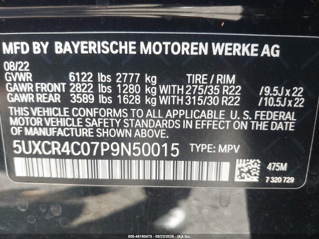 BMW X5 Sdrive40i 2023 5UXCR4C07P9N50015 Image 9