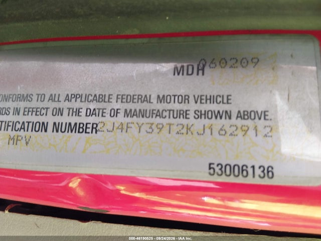 46190525 :رقم المزاد ، 2J4FY39T2KJ162912 vin ، 1989 Jeep Wrangler / Yj Islander مزاد بيع