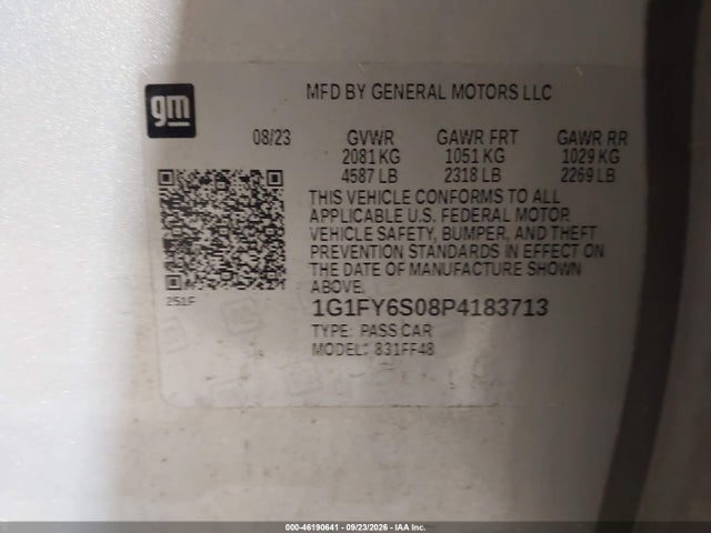 Продажа на аукционе авто 2023 Chevrolet Bolt Euv Fwd Lt, vin: 1G1FY6S08P4183713, номер лота: 46190641