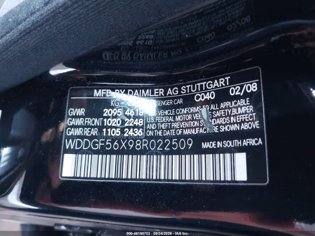 Продажа на аукционе авто 2008 Mercedes-benz C 350 Sport, vin: WDDGF56X98R022509, номер лота: 46190703