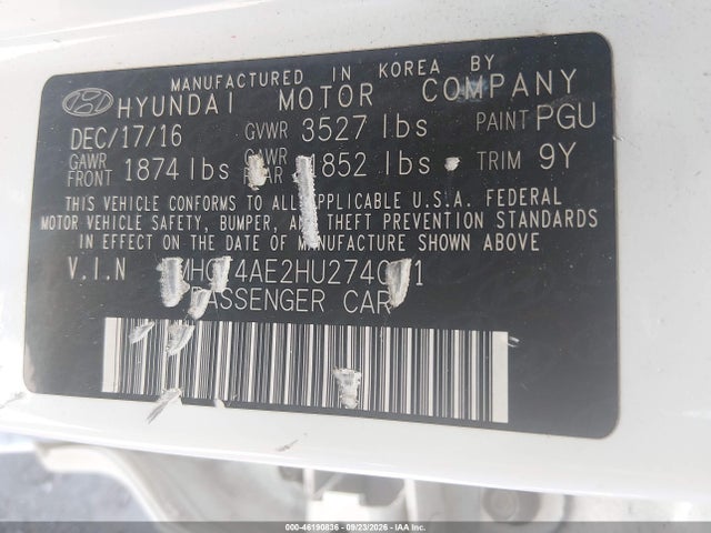 Hyundai ACCENT SE 2017 KMHCT4AE2HU274001 Image 9