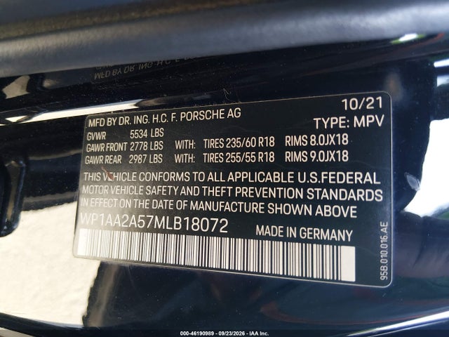 WP1AA2A57MLB18072 Porsche Macan