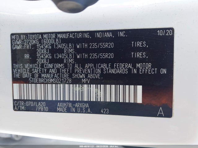 Toyota Highlander Hybrid Platinum 2021 5TDEBRCH9MS021728 Image 9