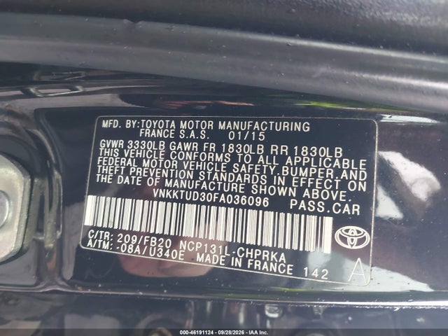 Toyota YARIS LE 2015 VNKKTUD30FA036096 Image 9