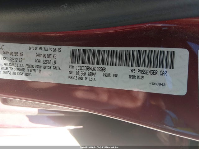 Chrysler 200 S 2016 1C3CCCBBXGN138568 Image 9