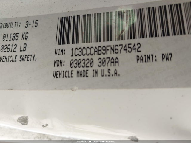 Aukcja sprzedaży 2015 Chrysler 200 Limited, vin: 1C3CCCAB9FN674542, numer aukcji: 46191355