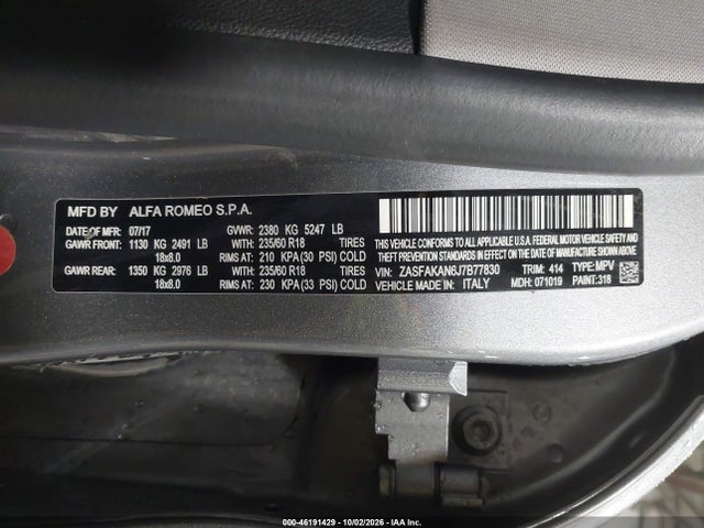 Alfa Romeo Stelvio Awd 2018 ZASFAKAN6J7B77830 Image 9
