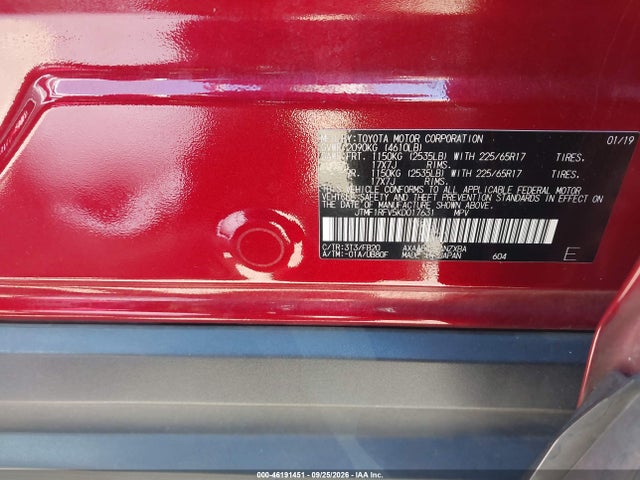 Продаж на аукціоні авто 2019 Toyota Rav4 Le, vin: JTMF1RFV5KD017631, номер лоту: 46191451