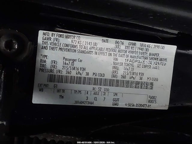 Ford FOCUS SE 2016 1FADP3KE1GL328789 Image 9