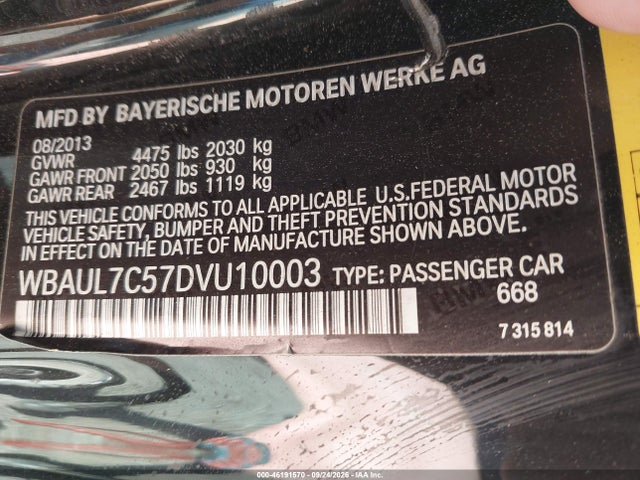 Aukcja sprzedaży 2013 Bmw 1 Series 128i, vin: WBAUL7C57DVU10003, numer aukcji: 46191570