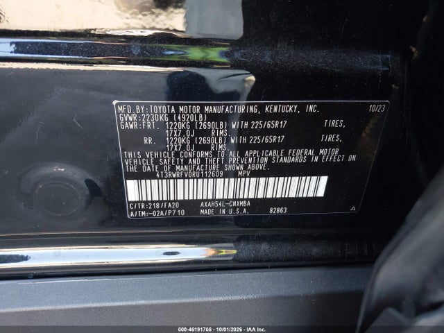 2024 Toyota Rav4 Hybrid Xle მანქანა იყიდება აუქციონზე, vin: 4T3RWRFV0RU112609, აუქციონის ნომერი: 46191708