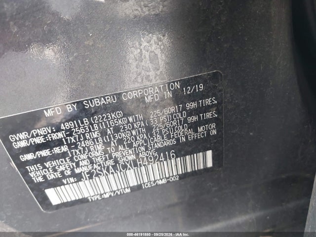 Subaru Forester Premium 2020 JF2SKAJCXLH492416 Image 9