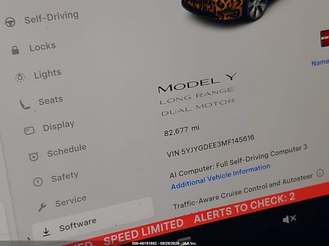 Aukcja sprzedaży 2021 Tesla Model Y Long Range Dual Motor All-wheel Drive, vin: 5YJYGDEE3MF145616, numer aukcji: 46191892