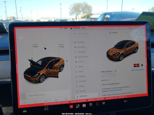 Aukcja sprzedaży 2021 Tesla Model Y Long Range Dual Motor All-wheel Drive, vin: 5YJYGDEE3MF145616, numer aukcji: 46191892