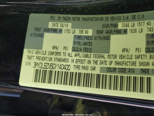 Scion IA 2016 3MYDLBZV6GY140400 Image 9