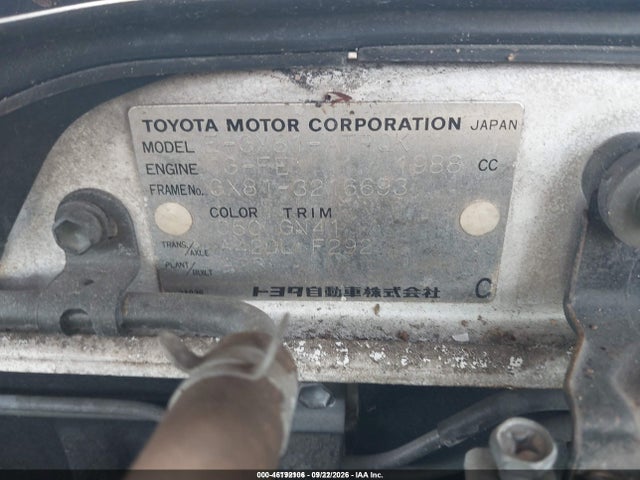 46192106 :رقم المزاد ، GX813216693 vin ، 1990 Toyota Mark 2 مزاد بيع