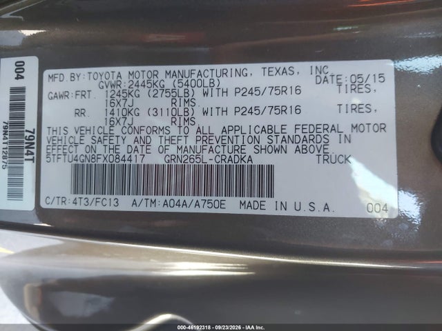5TFTU4GN8FX084417 Toyota Tacoma Prerunner V6