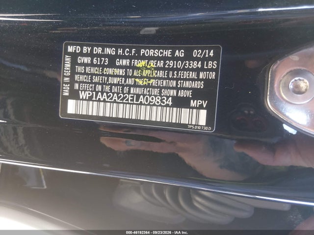 Aukcja sprzedaży 2014 Porsche Cayenne Platinum Edition, vin: WP1AA2A22ELA09834, numer aukcji: 46192364