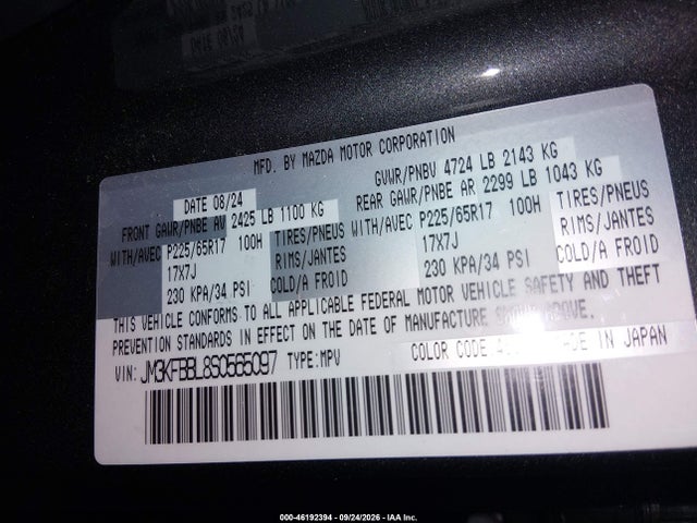 JM3KFBBL8S0565097 Mazda Cx-5 2.5 S Select