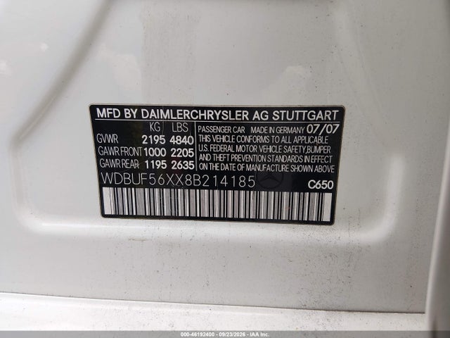 Продажа на аукционе авто 2008 Mercedes-benz E 350, vin: WDBUF56XX8B214185, номер лота: 46192400