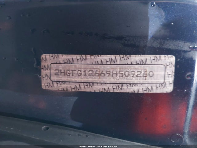 46192409 :رقم المزاد ، 2HGFG12669H509260 vin ، 2009 Honda Civic Cpe Lx مزاد بيع