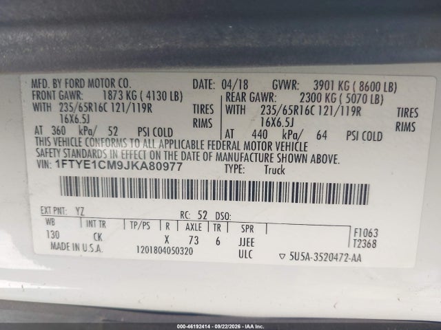 1FTYE1CM9JKA80977 Ford Transit-150