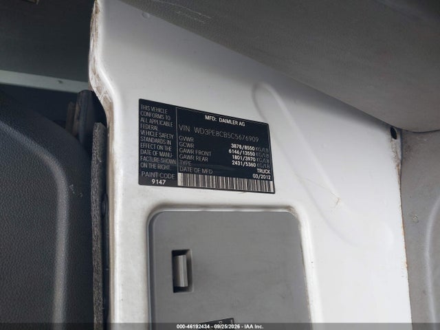 Продаж на аукціоні авто 2012 Mercedes-benz Sprinter 2500, vin: WD3PE8CB5C5676909, номер лоту: 46192434