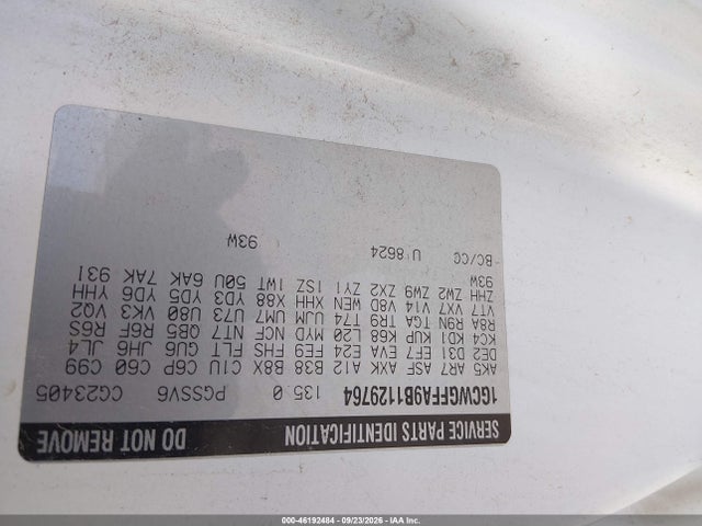 Aukcja sprzedaży 2011 Chevrolet Express 2500 Work Van, vin: 1GCWGFFA9B1129764, numer aukcji: 46192484