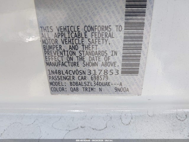 Nissan Altima Sr Fwd 2025 1N4BL4CV0SN317853 Image 9