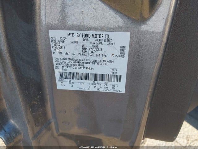 Продаж на аукціоні авто 2010 Ford F-150 Stx/xl, vin: 1FTEX1CW5AFB30524, номер лоту: 46192598
