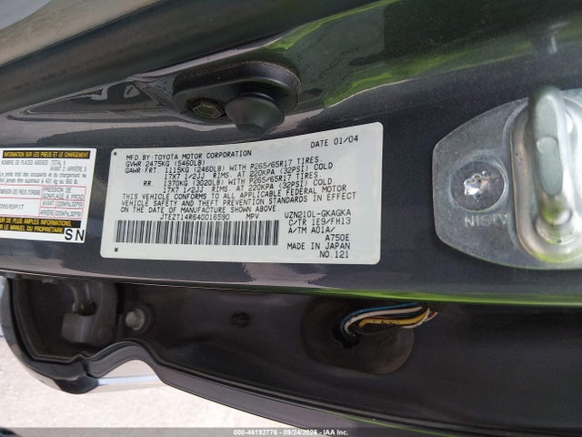 2004 Toyota 4runner Sr5 Sport V8 მანქანა იყიდება აუქციონზე, vin: JTEZT14R640016590, აუქციონის ნომერი: 46192776