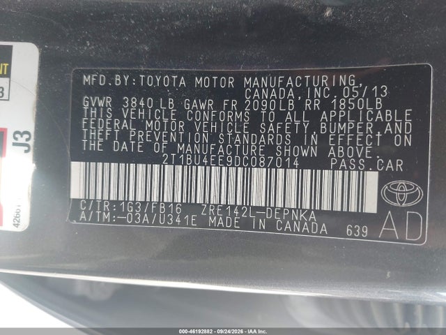 Продажа на аукционе авто 2013 Toyota Corolla Le, vin: 2T1BU4EE9DC087014, номер лота: 46192882