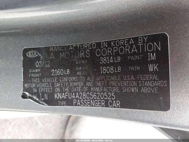 Продаж на аукціоні авто 2012 Kia Forte Ex, vin: KNAFU4A28C5620525, номер лоту: 46192890