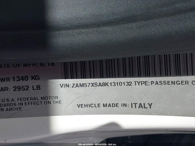 Продажа на аукционе авто 2019 Maserati Ghibli, vin: ZAM57XSA8K1310132, номер лота: 46192925