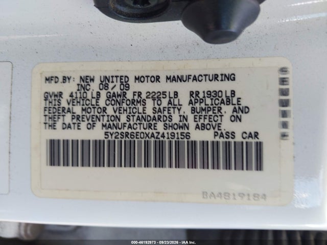 Продаж на аукціоні авто 2010 Pontiac Vibe Gt, vin: 5Y2SR6E0XAZ419156, номер лоту: 46192973