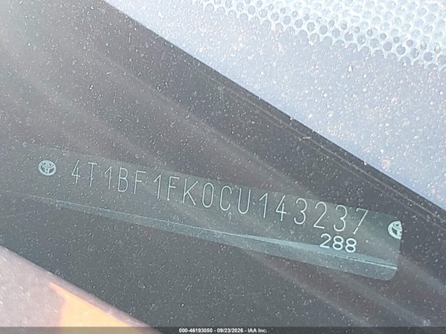Aukcja sprzedaży 2012 Toyota Camry Se, vin: 4T1BF1FK0CU143237, numer aukcji: 46193050