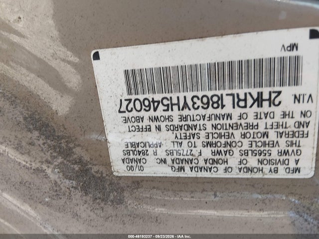 Продажа на аукционе авто 2000 Honda Odyssey Ex, vin: 2HKRL1863YH546027, номер лота: 46193237